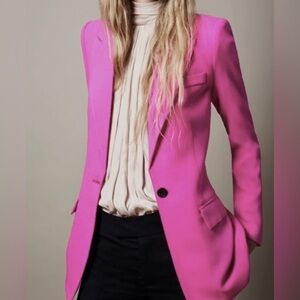 Smythe Long Shawl Blazer in Purple Violet Pink